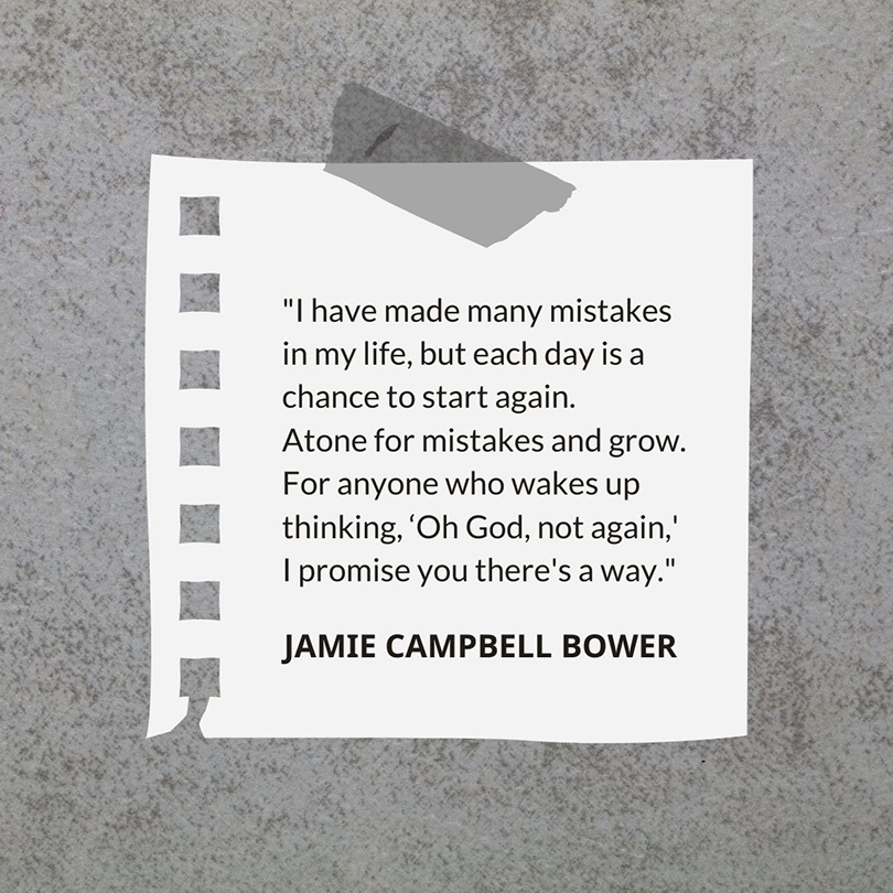Celebrity Recovery Quote - Jamie Campbell Bower