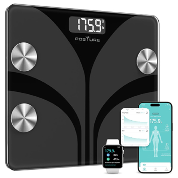 Posture Scale for Body Weight, Digital Bathroom Smart Scale LCD Display